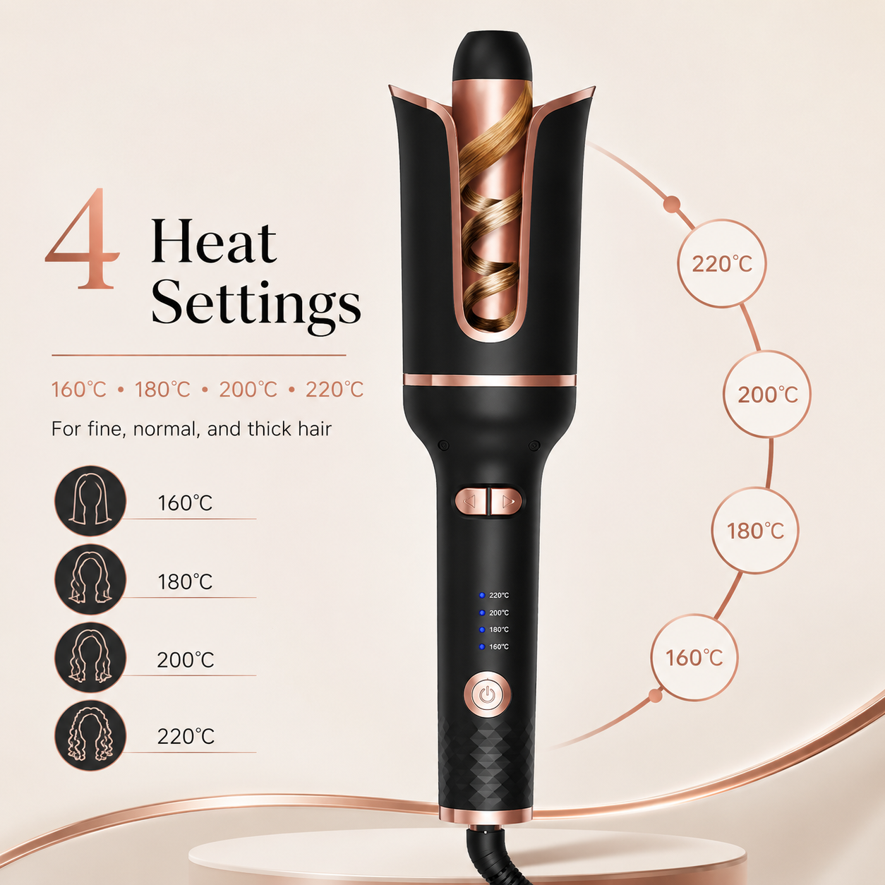 Auto Rotate Hair Curling Iron,Curler for All Hair Types