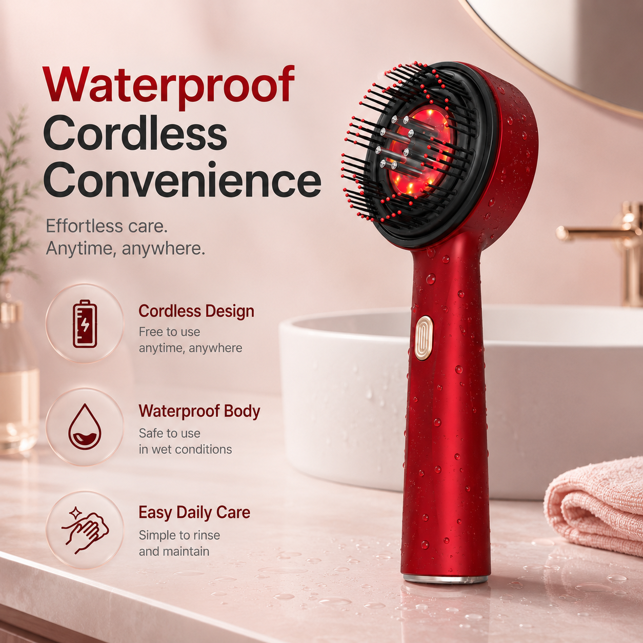 Electric Oil-Filled Red Light Scalp Massage Comb
