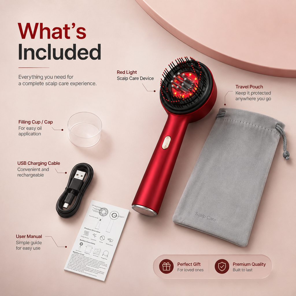 Electric Oil-Filled Red Light Scalp Massage Comb