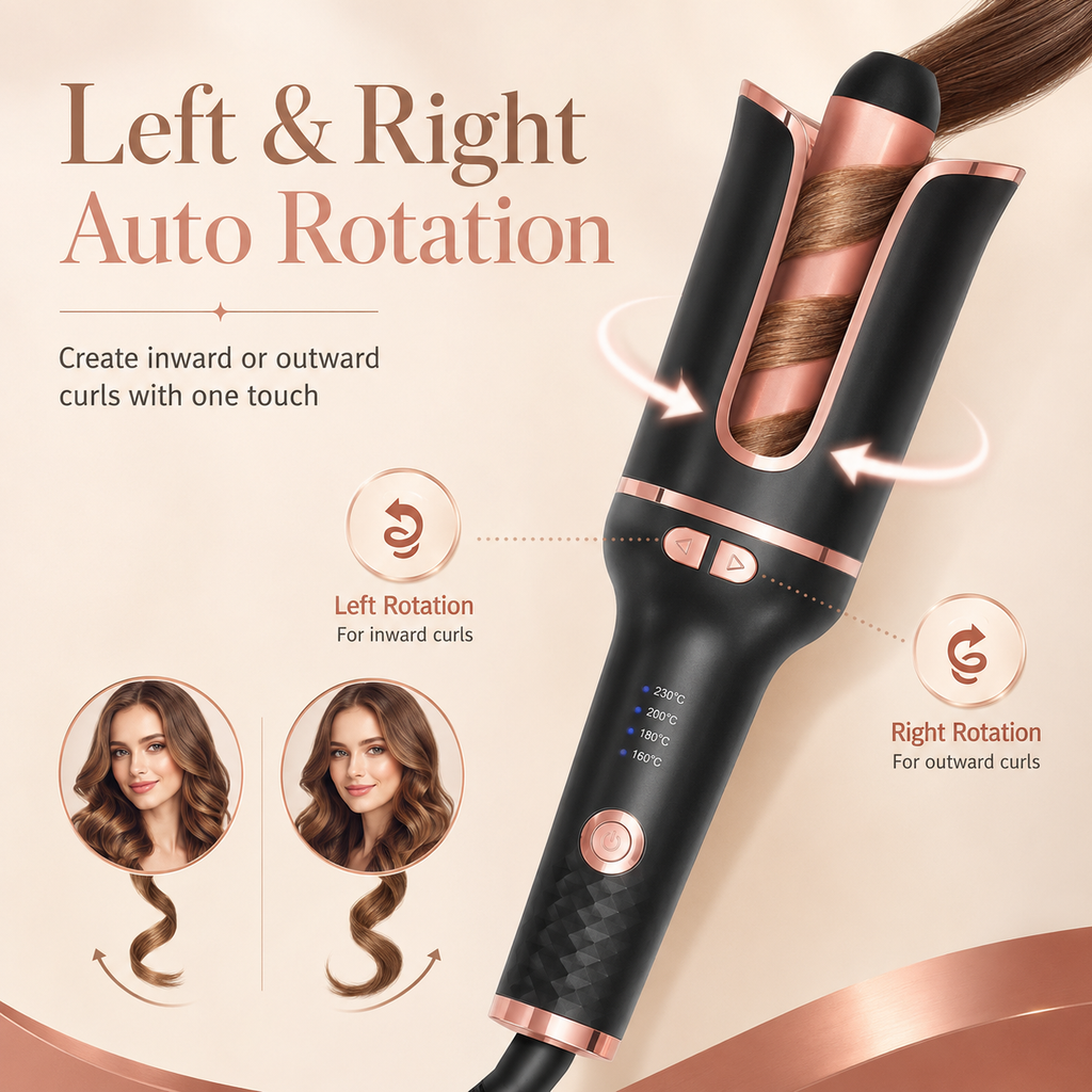 Auto Rotate Hair Curling Iron,Curler for All Hair Types