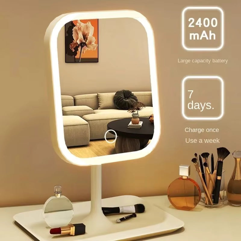 Touch Control LED Light Makeup Mirror with Storage Tray