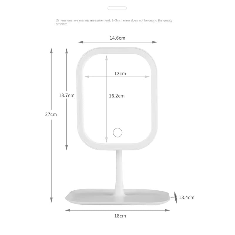 Touch Control LED Light Makeup Mirror with Storage Tray