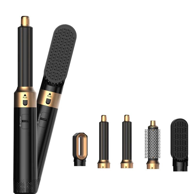 Hot Air Brush 5 in 1 Hair Dryer Set, Straightener Curler Styler Comb