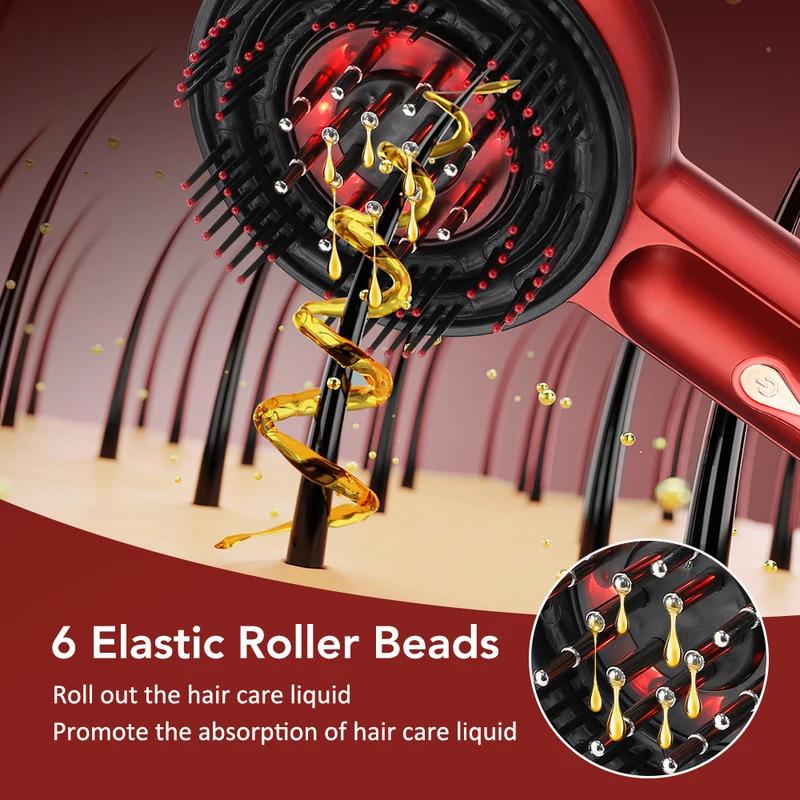 LED Light Electric Liquid Guide Scalp Massage Comb