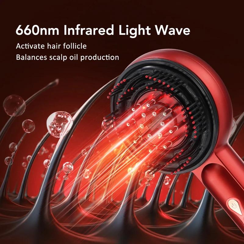 LED Light Electric Liquid Guide Scalp Massage Comb