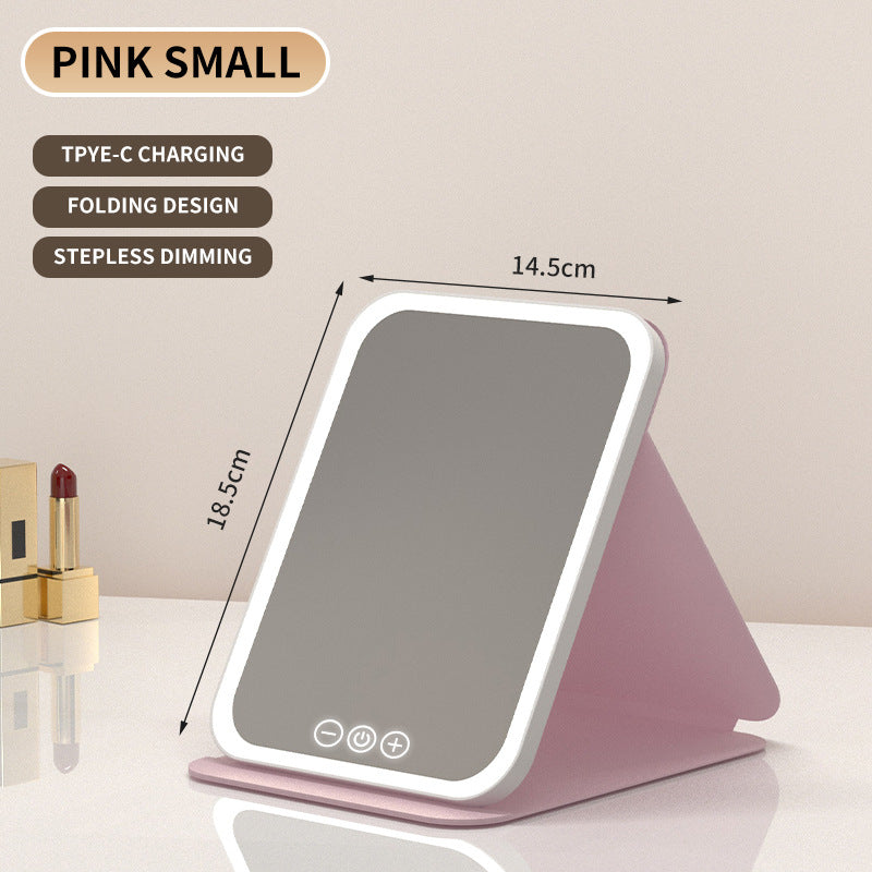 Foldable LED Lighted Makeup Mirror 3 Colors Dimmable