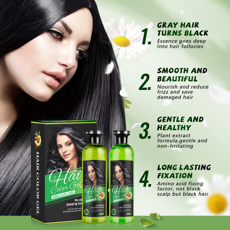 Temporary Black Hair Color Gel for Gray Hair Touch-Ups